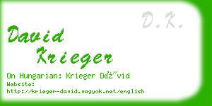 david krieger business card